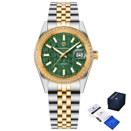 Часы мужские Pagani Design PD-1794M Silver-Gold-Green